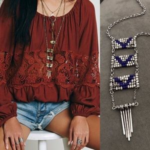 NWT free people beaded fringe long layering